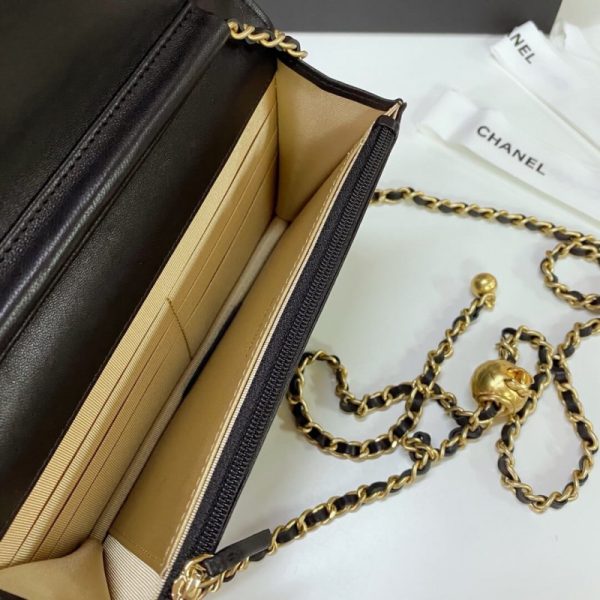 Chanel WOC Replica Lambskin AAA with CC Strap Detail - Image 7