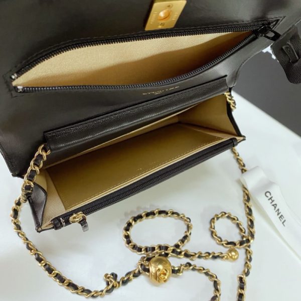 Chanel WOC Replica Lambskin AAA with CC Strap Detail - Image 8
