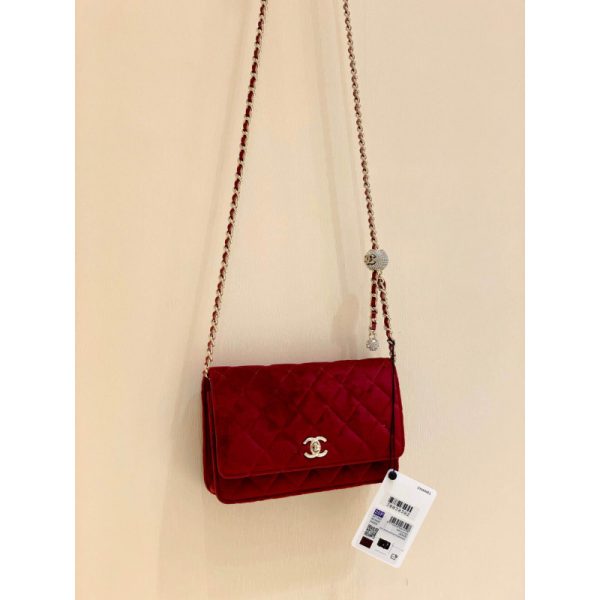Replica Chanel WOC Velvet with CC Strap | Ap1450 - Image 2
