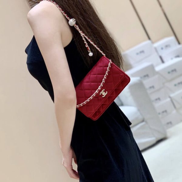 Replica Chanel WOC Velvet with CC Strap | Ap1450 - Image 5