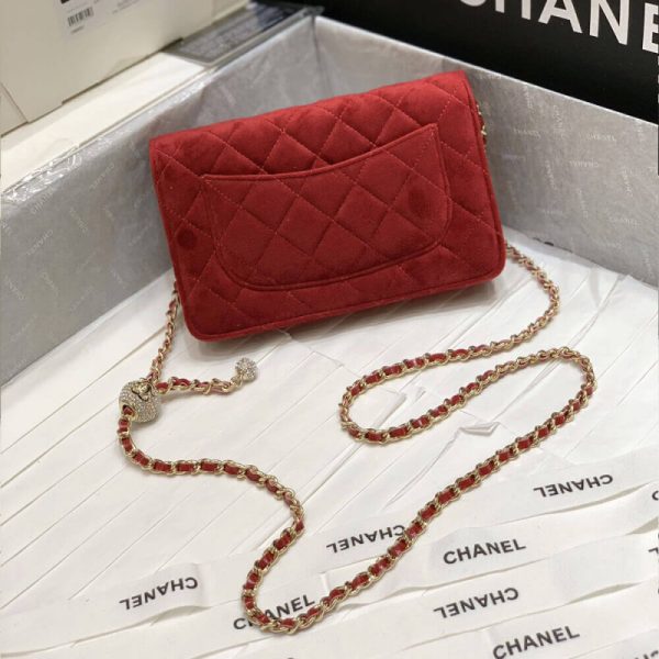 Replica Chanel WOC Velvet with CC Strap | Ap1450 - Image 9
