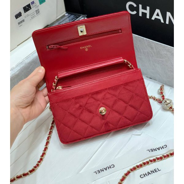 Replica Chanel WOC Velvet with CC Strap | Ap1450 - Image 10