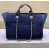 Best Replicas Bags - Blue Replica Chanel Deauville Wool Felt Shopping Bag A60598 Shop For Best Louis Vuitton LV Replica Bags With Cheap Price