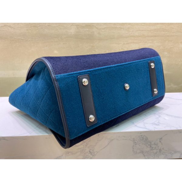 Blue Replica Chanel Deauville Wool Felt Shopping Bag A60598 - Image 4