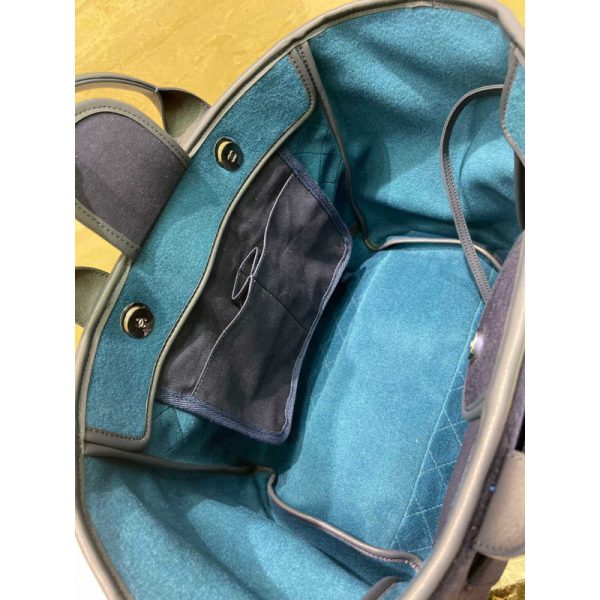 Blue Replica Chanel Deauville Wool Felt Shopping Bag A60598 - Image 6