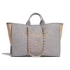 Best Replicas Bags - Replica Chanel Grey Wool Felt Deauville Shopping Bag A60598 Shop For Best Louis Vuitton LV Replica Bags With Cheap Price