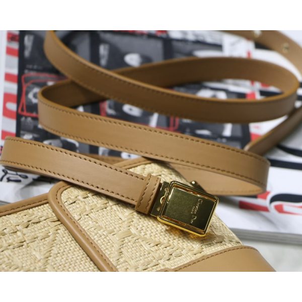 Replica Dior 30 Montaigne Raffia Bag | Natural Cannage M9203 - Image 13