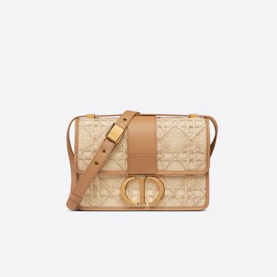 Replica Dior 30 Montaigne Raffia Bag | Natural Cannage M9203