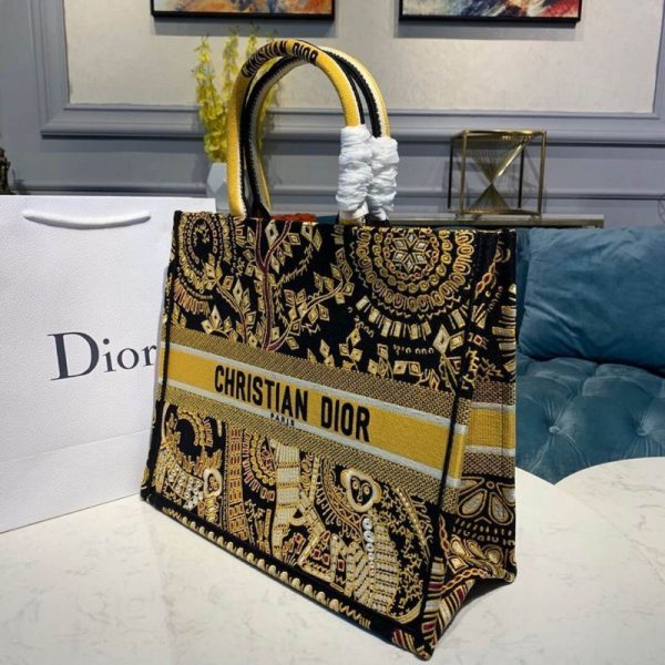 Christian Dior Monkey Embroidered Book Tote | Brown Replica - Image 2