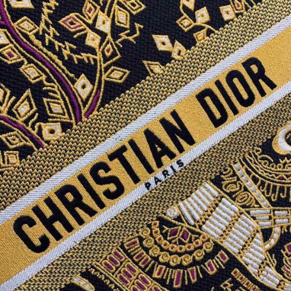 Christian Dior Monkey Embroidered Book Tote | Brown Replica - Image 4