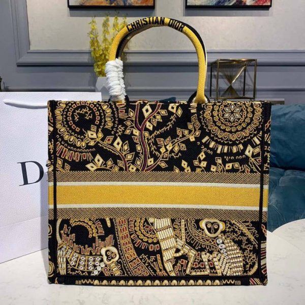 Christian Dior Monkey Embroidered Book Tote | Brown Replica - Image 5