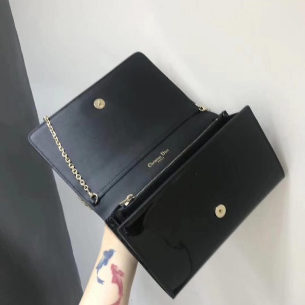 Christian Dior 30 Montaigne Patent Wallet on Chain - Black S2059 - Image 9