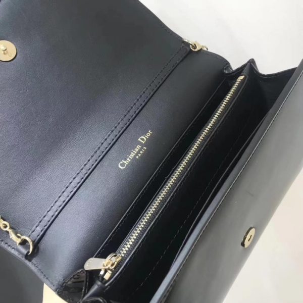 Christian Dior 30 Montaigne Patent Wallet on Chain - Black S2059 - Image 10
