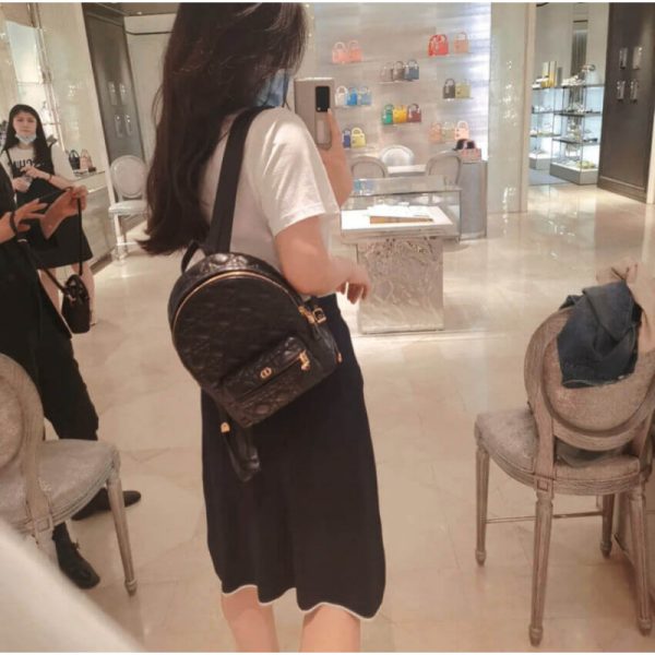 Dior Cannage Black Lambskin Small Backpack Replica M9221 - Image 2