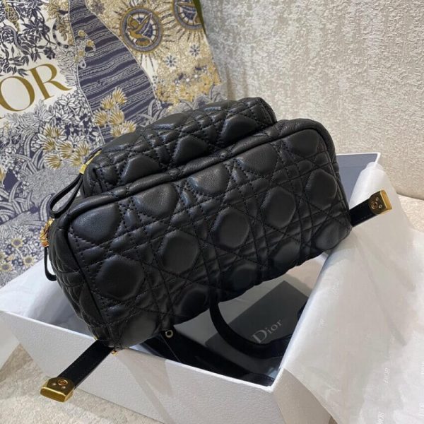 Dior Cannage Black Lambskin Small Backpack Replica M9221 - Image 11