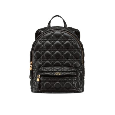 Dior Cannage Black Lambskin Small Backpack Replica M9221