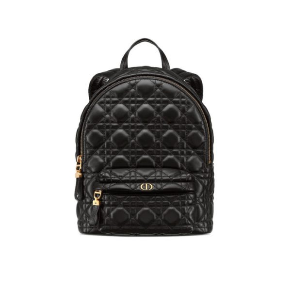 Dior Cannage Black Lambskin Small Backpack Replica M9221