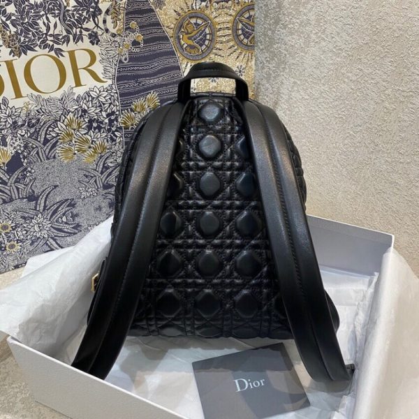 Dior Cannage Black Lambskin Small Backpack Replica M9221 - Image 9