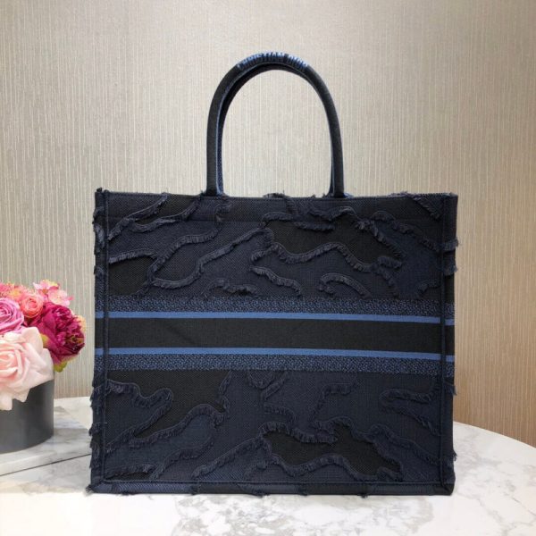 Replica Dior Book Tote Blue Camo Embroidery Bag M1286 - Image 3