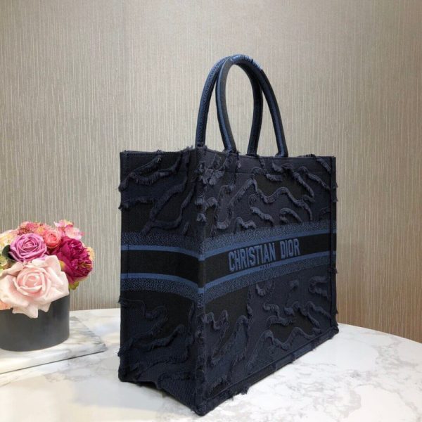 Replica Dior Book Tote Blue Camo Embroidery Bag M1286 - Image 5