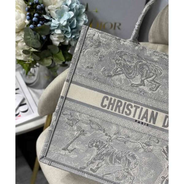 Replica Dior Book Tote Grey Toile De Jouy Bag M1286 - Image 4