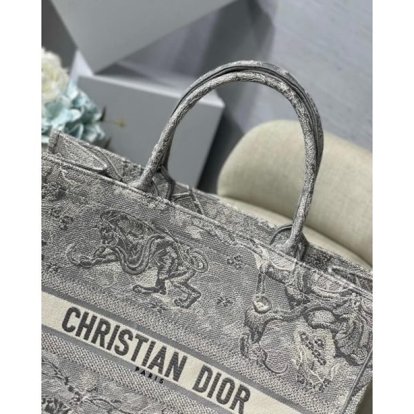 Replica Dior Book Tote Grey Toile De Jouy Bag M1286 - Image 5