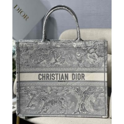 Replica Dior Book Tote Grey Toile De Jouy Bag M1286