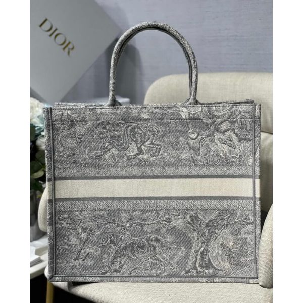 Replica Dior Book Tote Grey Toile De Jouy Bag M1286 - Image 6