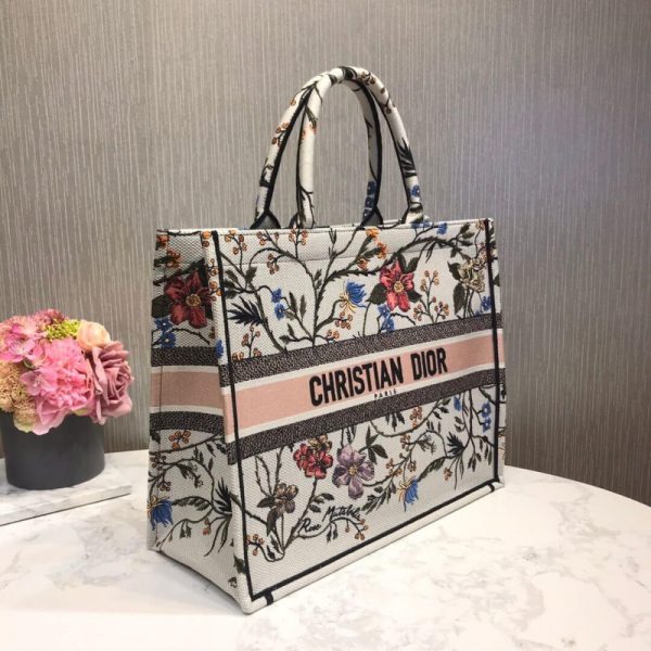 Replica Dior Book Tote Rosa Mutabilis Multicolor Embroidery M1286 - Image 3