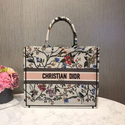 Replica Dior Book Tote Rosa Mutabilis Multicolor Embroidery M1286