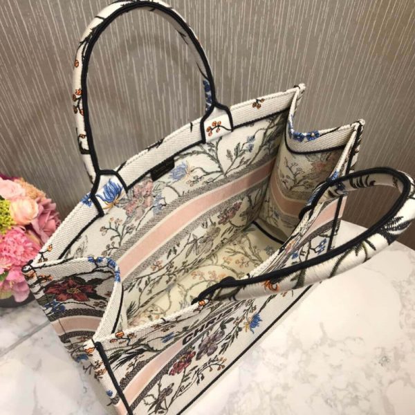 Replica Dior Book Tote Rosa Mutabilis Multicolor Embroidery M1286 - Image 9
