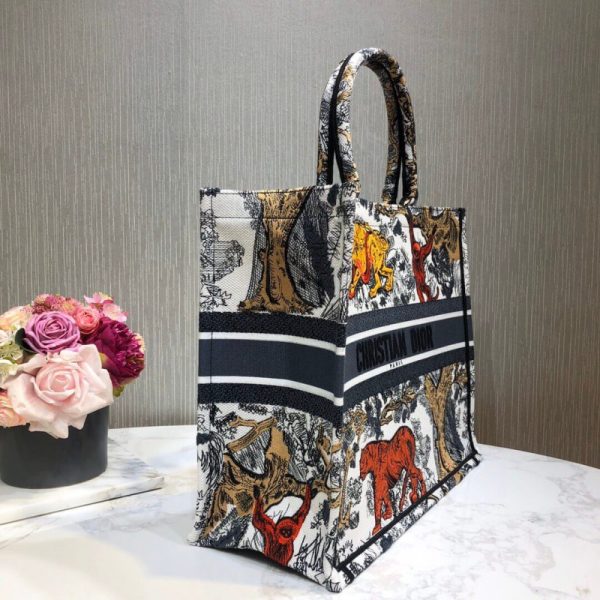 Replica Dior Book Tote Multicolor Toile De Jouy Bag M1286 - Image 4