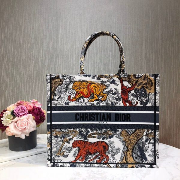 Replica Dior Book Tote Multicolor Toile De Jouy Bag M1286