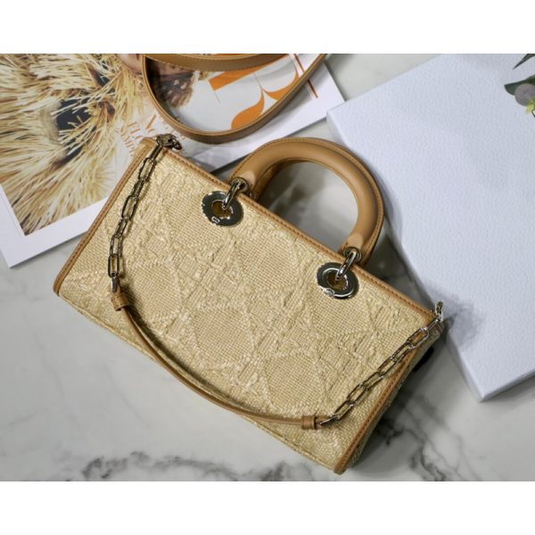 Replica Dior Lady D-Joy Raffia Bag Cannage M05400 - Image 11