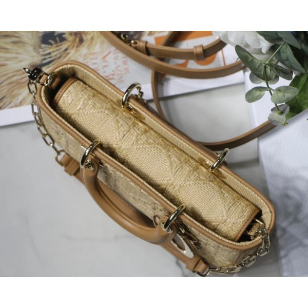 Replica Dior Lady D-Joy Raffia Bag Cannage M05400 - Image 14