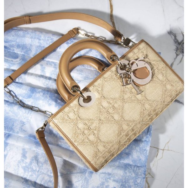 Replica Dior Lady D-Joy Raffia Bag Cannage M05400 - Image 4