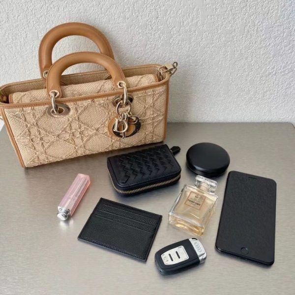 Replica Dior Lady D-Joy Raffia Bag Cannage M05400 - Image 5