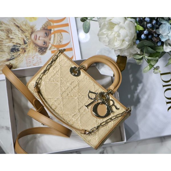 Replica Dior Lady D-Joy Raffia Bag Cannage M05400 - Image 7