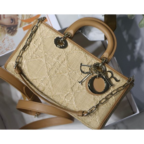 Replica Dior Lady D-Joy Raffia Bag Cannage M05400 - Image 8