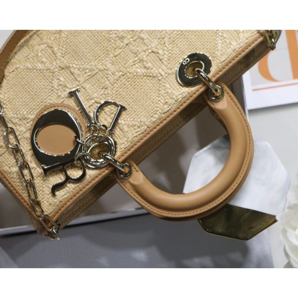 Replica Dior Lady D-Joy Raffia Bag Cannage M05400 - Image 9
