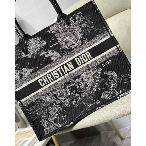 Replica Dior Large Book Tote Black Zodiac Embroidery M1286 - Image 2