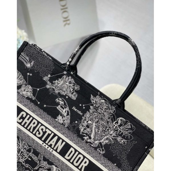 Replica Dior Large Book Tote Black Zodiac Embroidery M1286 - Image 4