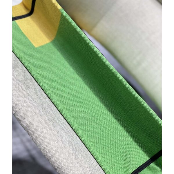 Christian Dior Replica Book Tote in Green & Orange Jungle Pop Design - Image 8