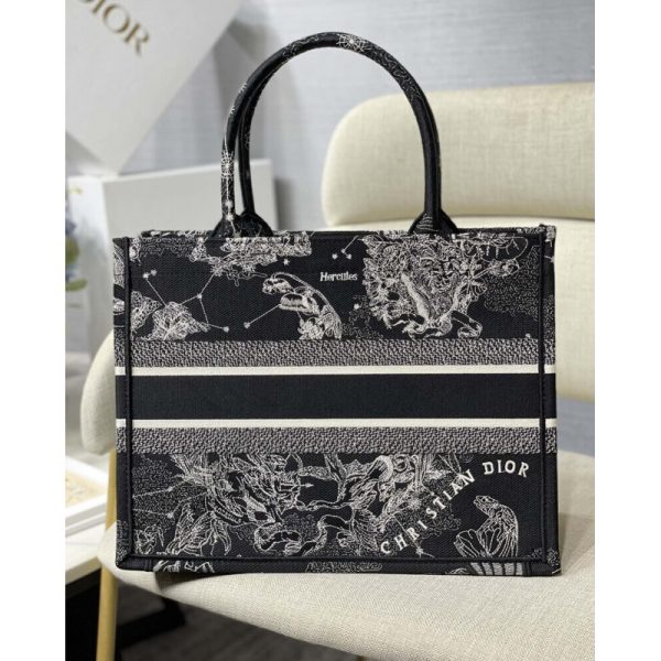 Replica Christian Dior Zodiac Tote - Black Toile de Jouy Embroidery - Image 6