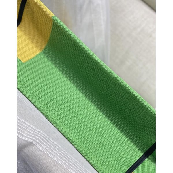 Dior Replica Medium Book Tote - Pop Embroidery in Green & Orange - Image 12
