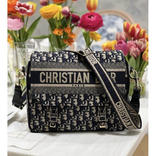 Replica Dior Medium Diorcamp Bag – Blue Oblique Embroidery M1240 - Image 2
