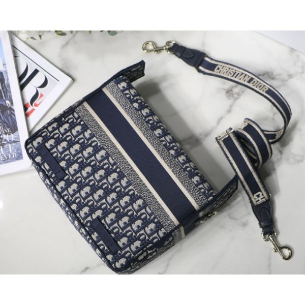 Replica Dior Medium Diorcamp Bag – Blue Oblique Embroidery M1240 - Image 11