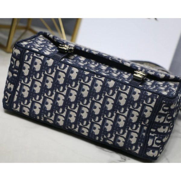Replica Dior Medium Diorcamp Bag – Blue Oblique Embroidery M1240 - Image 13