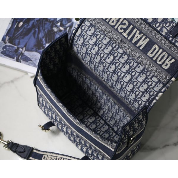 Replica Dior Medium Diorcamp Bag – Blue Oblique Embroidery M1240 - Image 15