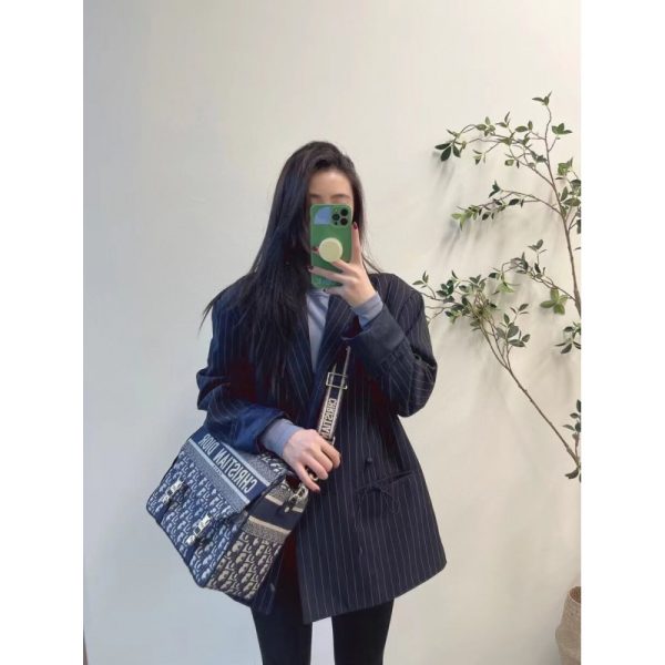 Replica Dior Medium Diorcamp Bag – Blue Oblique Embroidery M1240 - Image 5